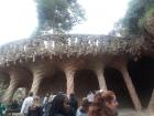 The spiral columns at Park Güell from a distance