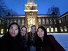 Some of my best friends and me outside Dartmouth's biggest library. Brrr!