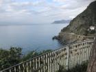View along a mountainside trail in Cinque Terre, Italy.