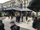 Traditional Swiss alphorn players.