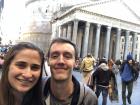 My girlfriend Juliana and I in front of the Parthenon