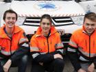 Decked out in my orange vest to help with the protección civil