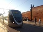 Rabat Tramway along the Old Medina Wall