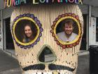 A skull photo booth in Guadalajara, Mexico