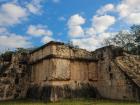 The Mayan language was written in glyphs, such as those pictured here at the ruins of Chichen Itza