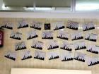 I taught my students about Chicago! We did an art project with the Chicago skyline and then I hung their artwork in the hallway.