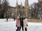 I went ice skating in Vienna, Austria in front of the town hall. It was lots of fun!