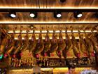 The ham legs hang from the ceilings of many restaurants in Spain.