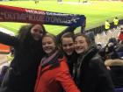Dartmouth students at a Olympique Lyonnais soccer game!