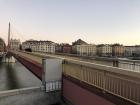 This is my favorite bridge, because it is reddish brown and it arches high over the river 