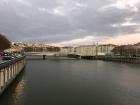 On the Alphonse Juin Bridge, you can see down the Saône River 