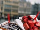 We ate waffles in the middle of the Grand Place of Brussels