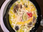 Fusion food is popular, such as this Japanese ramen with Jamaican flavor