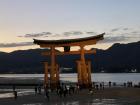 The sun setting in Miyajima, an island near Hiroshima