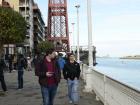 Visiting the Bilbao harbor with friends