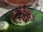 Chapulines (grasshoppers) are a popular snack