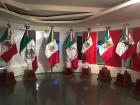 Mexican flags from various eras, which differ only slightly