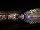 The arts & science complex lit up at night 