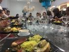 At a Christmas celebration dinner with the professors at my university
