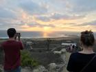 My friends and I watching the sunset at the Chocolatera