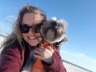 Billy and I enjoying a windy day at the beach!