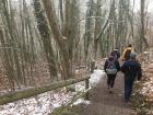 It was a cold and snowy hike back down from the abbey