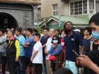 In the crowd at a local street festival for a temple