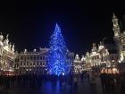 A huge Christmas market in Brussels, Belgium