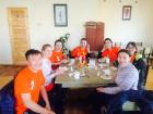 Taking a lunch break with my students during a volleyball tournament