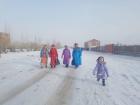 Visiting different houses during Tsagaan Tsar