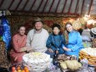 Posing with friends during Tsagaan Tsar