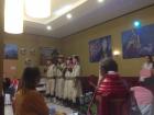 Students presenting a Mongolian song at a party
