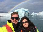 We went on our honeymoon to Iceland where we got in a boat to look at the glacier in this beautiful lagoon