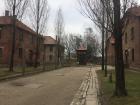 Inside of Auschwitz where administration buildings, jail cells and gas chambers were located