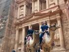 Kelly and I on Camels in front of The Treasury, about a 45 minute hike into the city of Petra