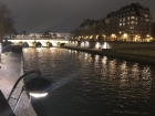 A view of the Seine at night