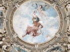 A ceiling decoration at the Louvre Museum