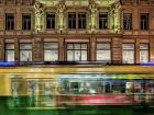 I took this picture as the tram was traveling passed me! I take the tram each day to get to my elementary school here in Helsinki. The trams come every 9 minutes and travel all around the city center!