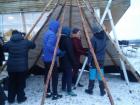 During our outdoor time at school, the students were instructed to put together their own Sami T.P. made out of all nature materials from outdoors!
