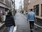 This is me and my friend walking in a street in Shizuoka