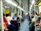 The subway in in Guangzhou is very new and clean