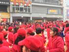 For the New Year holiday, many dancers crowded the streets