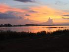 The sunset on the Mekong River