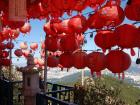 Buddhist lanterns hanging in the temple