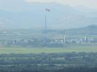 A distant view of North Korea at the Korean D.M.Z.