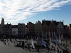 The Town Center of Bruges where visitors can take horse-drawn carriages throughout the city