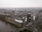 A view of the British Parliament and Big Ben under construction from the London Eye