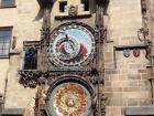 The astronomical clock in Old Town Prague was built in 1410. At every hour a puppet show occurs where figures dance in the windows above the clock