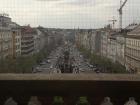 A view of Wenceslas Square, one of the main squares of the city, from the National Museum