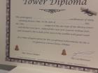 Climbing the tower is no easy feat and this diploma certifies the accomplishment!